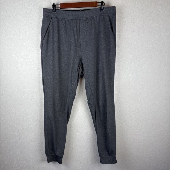Lululemon Mens Intent Jogger Size XL Heathered Black Gray Zip Pockets Drawstring